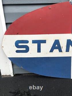 Standard Enamel on Metal 48 Gas Station Sign All-Original Vintage