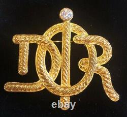 Stunning Vintage Christian Dior Crystal Brooch Pin Signed