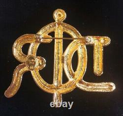 Stunning Vintage Christian Dior Crystal Brooch Pin Signed