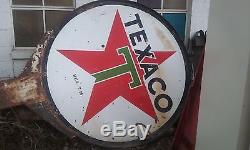 TEXACO Gas Oil Large 2-Sided Service Station Sign 18 Feet Tall ORIGINAL VINTAGE