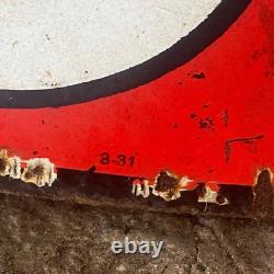 TEXACO Gasoline Motor Oil Porcelain Sign 42in Round Vintage 1931 Original