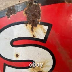 TEXACO Gasoline Motor Oil Porcelain Sign 42in Round Vintage 1931 Original