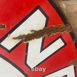 TEXACO Gasoline Motor Oil Porcelain Sign 42in Round Vintage 1931 Original