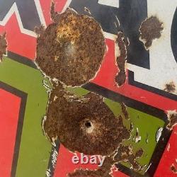 TEXACO Gasoline Motor Oil Porcelain Sign 42in Round Vintage 1931 Original