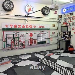 Texaco Vintage Gas Station Scene Wall Mural Sign Banner Huge Garage Art ...