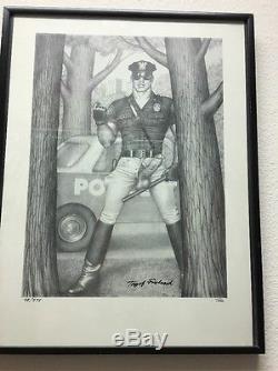 Tom Of Finland RARE Homoerotic Cop 98/275 Limited Signed Sketch Art Print