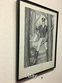 Tom Of Finland RARE Homoerotic Cop 98/275 Limited Signed Sketch Art Print