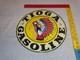 Vintage 11 3/4 In Tioga Gasoline Indian Chief Porcelain Metal Kansas Oil Sign