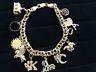 Vintage 14 K Gold Chunky Charm Bracelet All Charms Are Signed 20 Grams