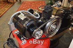 VINTAGE 1939 CHAMPION SPARK PLUG AIR COMPRESSOR PROFESSIONALLY RESTORED with SIGN