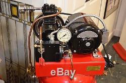 VINTAGE 1939 CHAMPION SPARK PLUG AIR COMPRESSOR PROFESSIONALLY RESTORED with SIGN