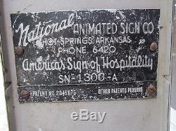 VINTAGE 1950's ROADSIDE ANIMATED ADVERTISING SIGN Drive-in, gas station, motel, etc