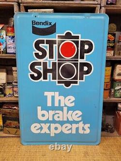 VINTAGE 1970's BENDIX AUTO PARTS STOP SHOP STORE SIGN THE BRAKE EXPERTS