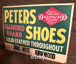 VINTAGE ADVERTISING PETERS DIAMOND SHOES CARDBOARD SIGN 21 x 14
