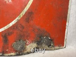 VINTAGE ANTIQUE ATLANTIC WHITE FLASH 13 x 17 PORCELAIN SIGN FREE SHIPPING C17