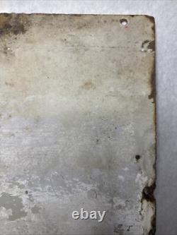 VINTAGE ANTIQUE ATLANTIC WHITE FLASH 13 x 17 PORCELAIN SIGN FREE SHIPPING C17