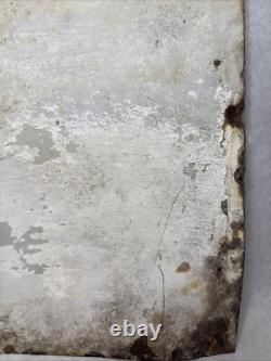 VINTAGE ANTIQUE ATLANTIC WHITE FLASH 13 x 17 PORCELAIN SIGN FREE SHIPPING C17