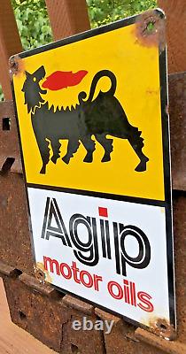 VINTAGE Agip RACE CAR Sign