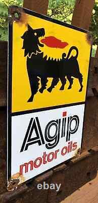 VINTAGE Agip RACE CAR Sign