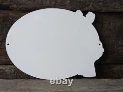 VINTAGE BEAR WHEEL DY-NAM-IC WHEELING BALANCING PORCELAIN SIGN 12x9