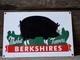 Vintage Berkshires Market Toppers Porcelain Sign Hog Agriculture 12x8