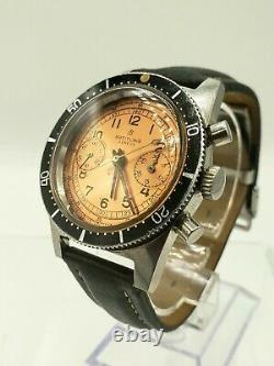 VINTAGE BREITLING CHRONOGRAPH TRIPLE SIGNED With CHAMPAGNE DIAL JUST SERVICED