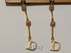 VINTAGE CHRISTIAN DIOR GOLD TONE CLIP ON EARRINGS SIGNED Dior R