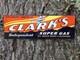 Vintage Clarks Independent Super Gas Porcelain Sign Car Gas Oil Plane 12x5