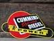 Vintage Cummins Dependable Diesel Power Porcelain Sign 12x6.5