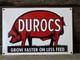 Vintage Durocs Feed Porcelain Sign Grow Faster On Less Feed 12x8
