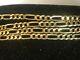 Vintage Estate 14k Gold Necklace Chain 16 Figaro Made In Italy Signed