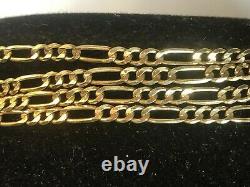 VINTAGE ESTATE 14k GOLD NECKLACE CHAIN 16 FIGARO MADE IN ITALY SIGNED