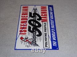 VINTAGE ISKENDERIAN POLYDYNE 505 RACING CAM With BIRD 12 METAL GASOLINE OIL SIGN