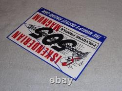 VINTAGE ISKENDERIAN POLYDYNE 505 RACING CAM With BIRD 12 METAL GASOLINE OIL SIGN