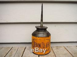 Vintage John Deere Yellow Oiler Oil Can C. Dahl Hammer South Dakota Rare! Sign