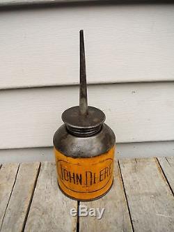 Vintage John Deere Yellow Oiler Oil Can C. Dahl Hammer South Dakota Rare! Sign