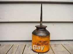 Vintage John Deere Yellow Oiler Oil Can C. Dahl Hammer South Dakota Rare! Sign