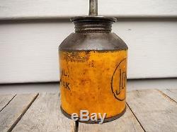 Vintage John Deere Yellow Oiler Oil Can C. Dahl Hammer South Dakota Rare! Sign