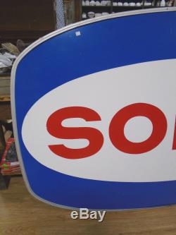 VINTAGE LARGE PORCELAIN SOHIO BRAND SIGN 5' by 4' BEAUTIFUL (8084)