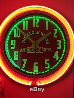 Vintage Neon Clock 26 Advertising Sign Beautiful