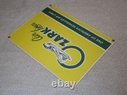 VINTAGE OZARK AIRLINES With AIRPLANE 12 PORCELAIN METAL AIRPORT GASOLINE OIL SIGN