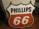 Vintage Phillips 66 Two Sided 4' Porcelain Sign, Withoriginal Bracket