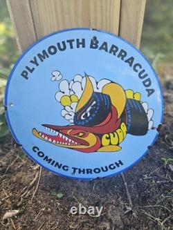 VINTAGE PLYMOUTH MOPAR SERVICE DEALER SIGN PLATE DODGE PLYMOUTH Barracuda 12