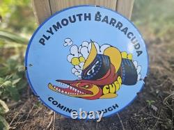 VINTAGE PLYMOUTH MOPAR SERVICE DEALER SIGN PLATE DODGE PLYMOUTH Barracuda 12