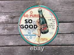 VINTAGE PORCELAIN 7up COLA SIGN