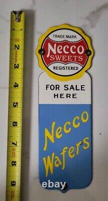 VINTAGE PORCELAIN ADVERTISING DOOR PULL Necco SweetsNECCO WAFERS