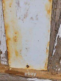 VINTAGE POSTED NO TRESPASSING PORCELAIN SIGN 10x4 PRIVATE PROPERTY GATE PLAQUE