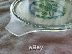 VINTAGE RARE Pyrex TURQUOISE Hex Signs Promo ROUND Dish Lid ONLY 475-C1