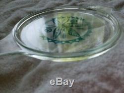 VINTAGE RARE Pyrex TURQUOISE Hex Signs Promo ROUND Dish Lid ONLY 475-C1