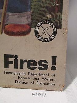 VINTAGE RARE Smokey the Bear Poster 1958 Forest Fire Prevention Sign